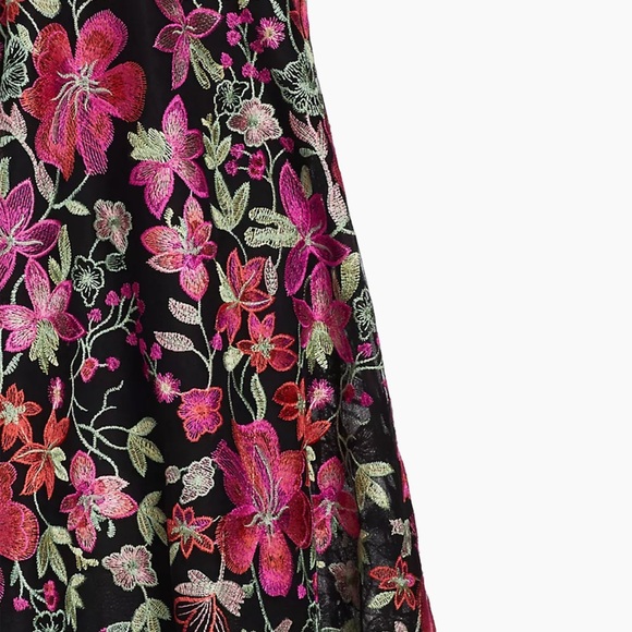 Teri Jon by Ricki Freeman Floral Embroidered A-Line Dress Size 12 - Picture 3 of 8